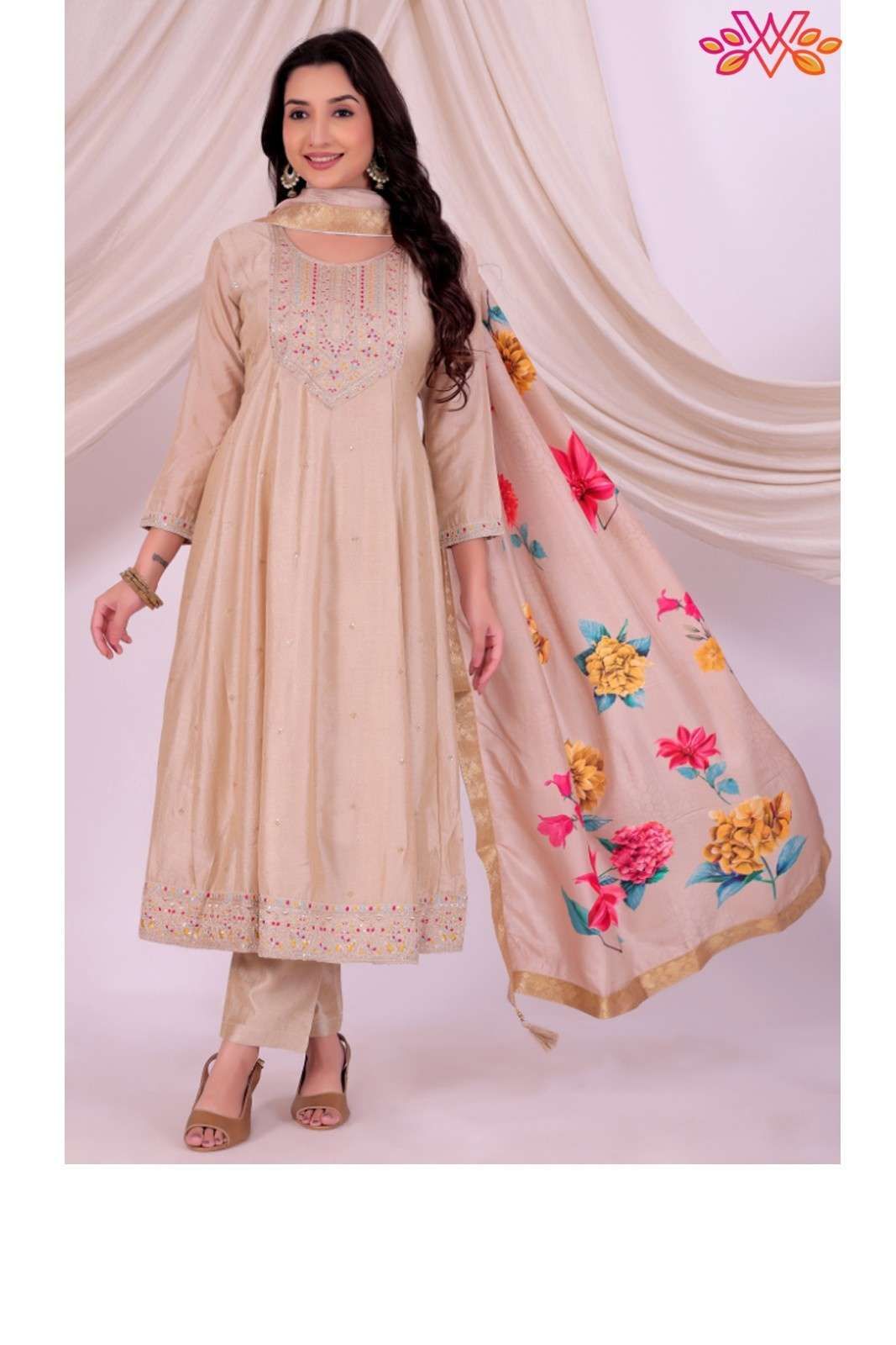 Premium Beige Embroidered..